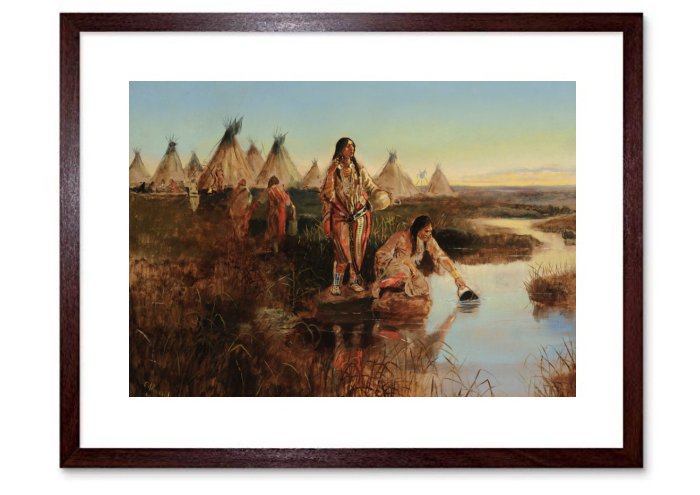 Charles Russell Water For Camp Framed Print